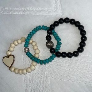 Beaded Stretch Bracelets w/vintage accents